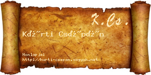 Kürti Csépán névjegykártya